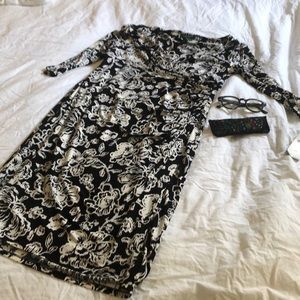 Ralph Lauren SZ14 b & w dress with reading glasses